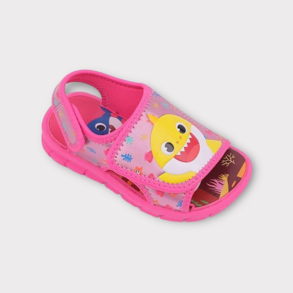 Baby Shark Graphic Pink Strap Sandals